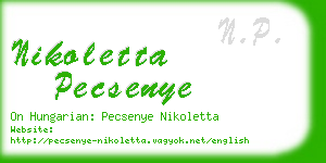 nikoletta pecsenye business card